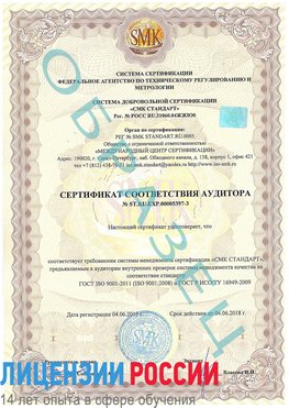 Образец сертификата соответствия аудитора №ST.RU.EXP.00005397-3 Усинск Сертификат ISO/TS 16949